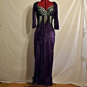 New Purple stretch velvet Belidi dress